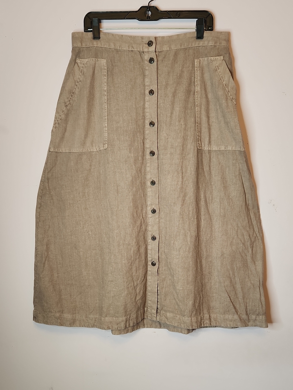 UNIVERSAL THREAD Button-Front Linen Blend Midi Skirt, size L